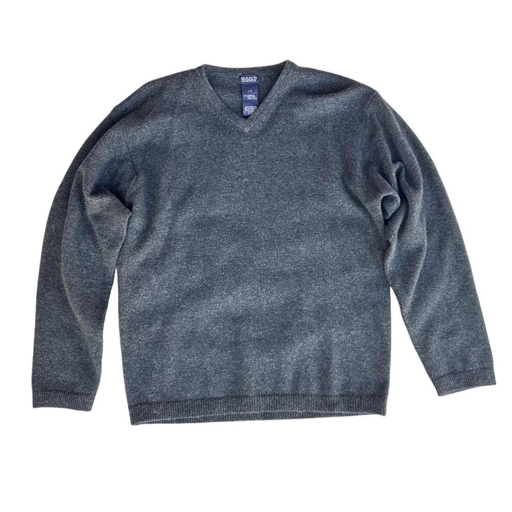 Gant Men's V-Neck Sweater in Charcoal Gray